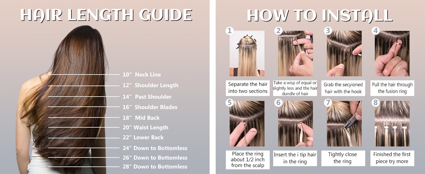 LaaVoo Nano Ring Hair Extensions Human Hair Nano Beads Extensions Nano Tip 50 Gram FallFreshness SpringStatements