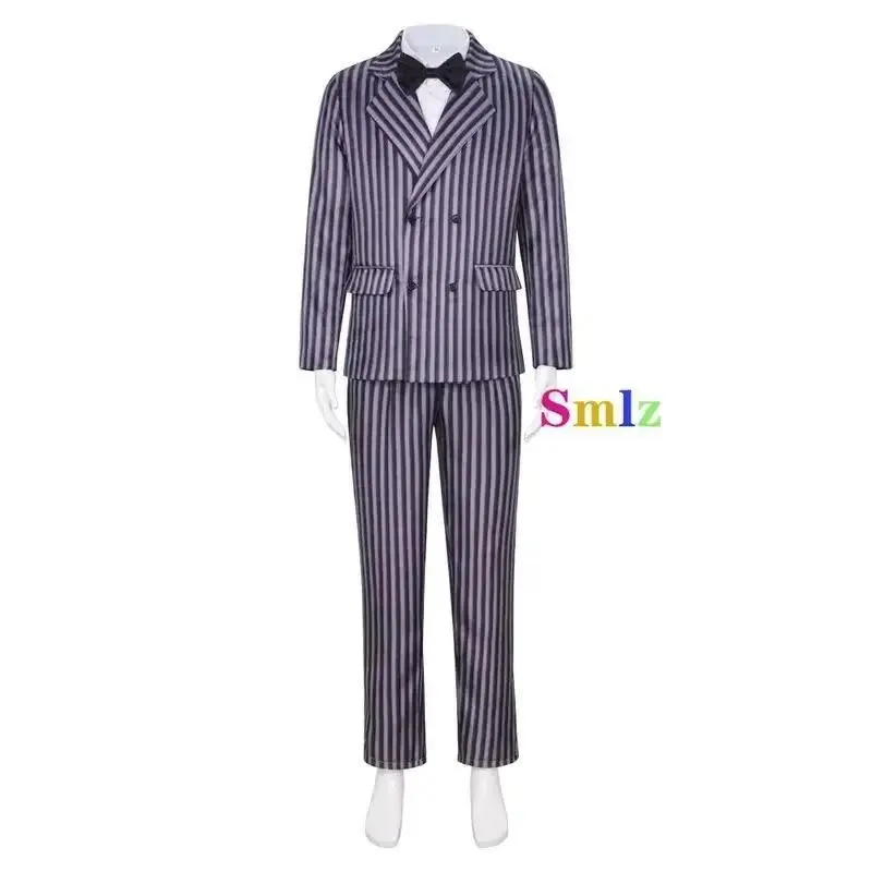 Halloween Cosplay Costume Gomez Addams Anime Morticia Dress Carnival Outfit Adult Coat Shirt Pant Tie SuiNew 2026 Topspeed Cos