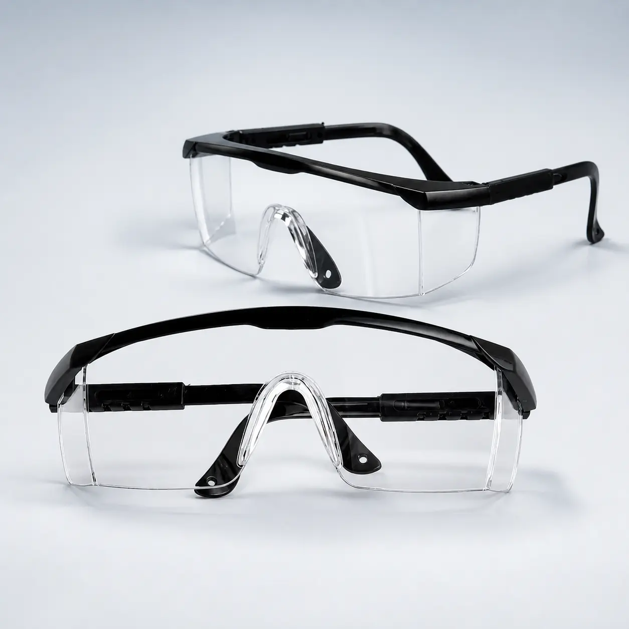 2 Pack Safety Glasses for Men and Women, ANSI Z87 Anti-fog Eyewear with Scratch Resistant Clear Wraparound Lenses, Adjustable Lab Goggles, UV Protection