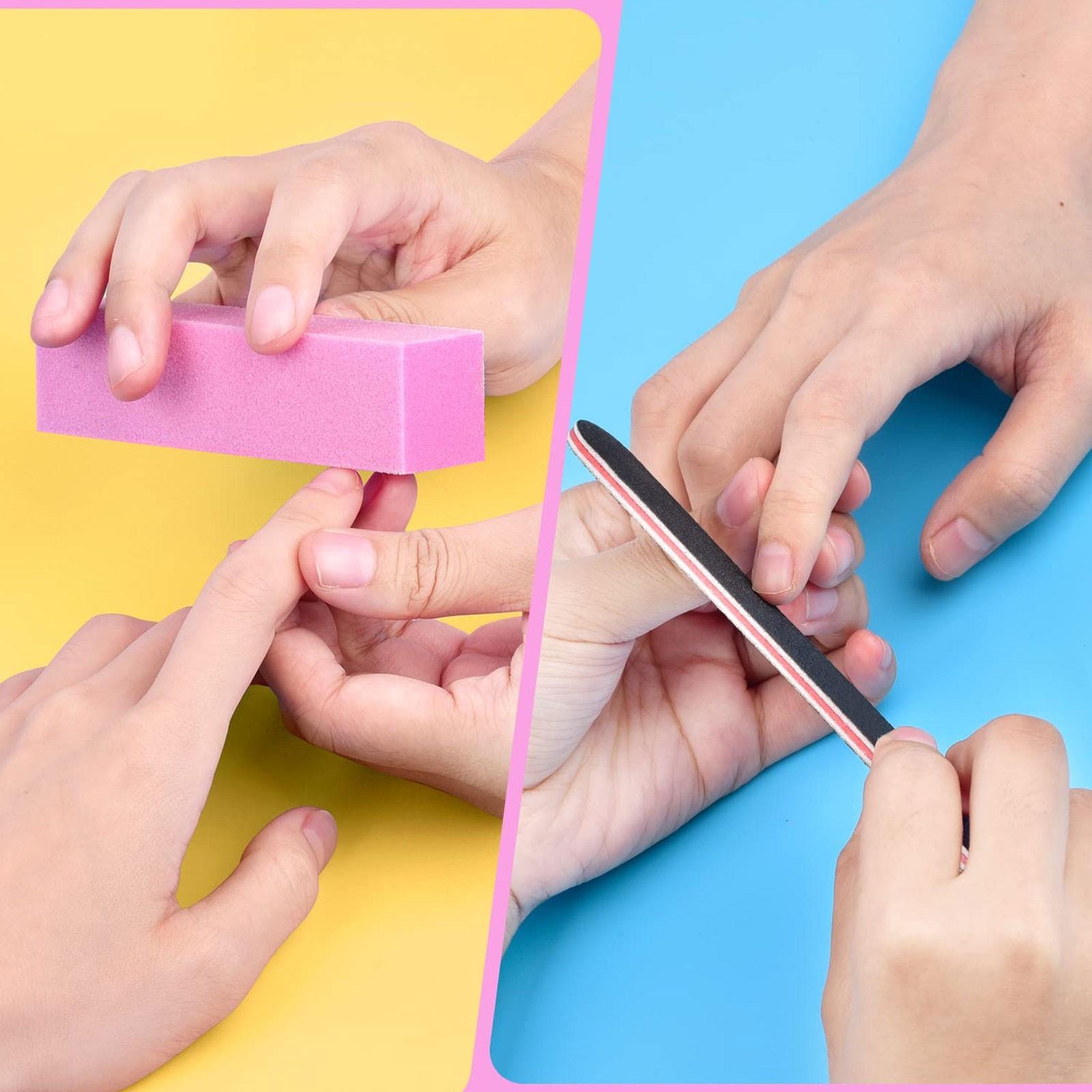 Nail Files and Buffer, SylviaNails Professional Manicure Tools Kit Rectangular Art Care Buffer Block Tools 100 180 Grit 12 pcs(Multicolor)