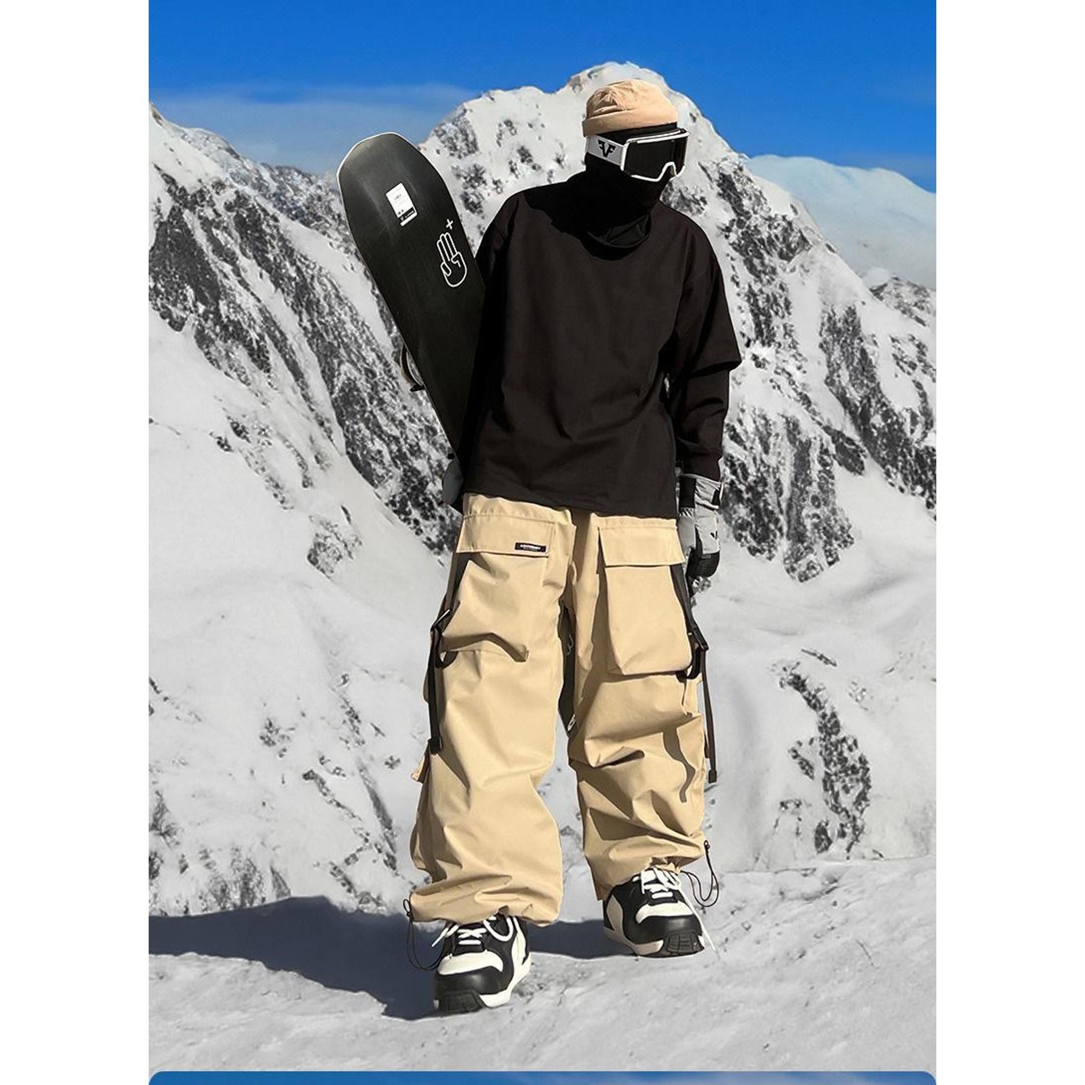 American Heavy Industry Snow Wear Pants Outdoor Couple Wear Sports Charge Hooded Ski Suit Violet