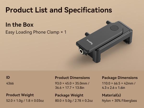 SmallRig Phone Tripod Mount, Anti-Pinch Smartphone Holder, Phone Clamp with 2 Cold Shoe Mounts, Vertical and Horizontal Phone Clip Tripod Attachment, for iPhone, Samsung 4366