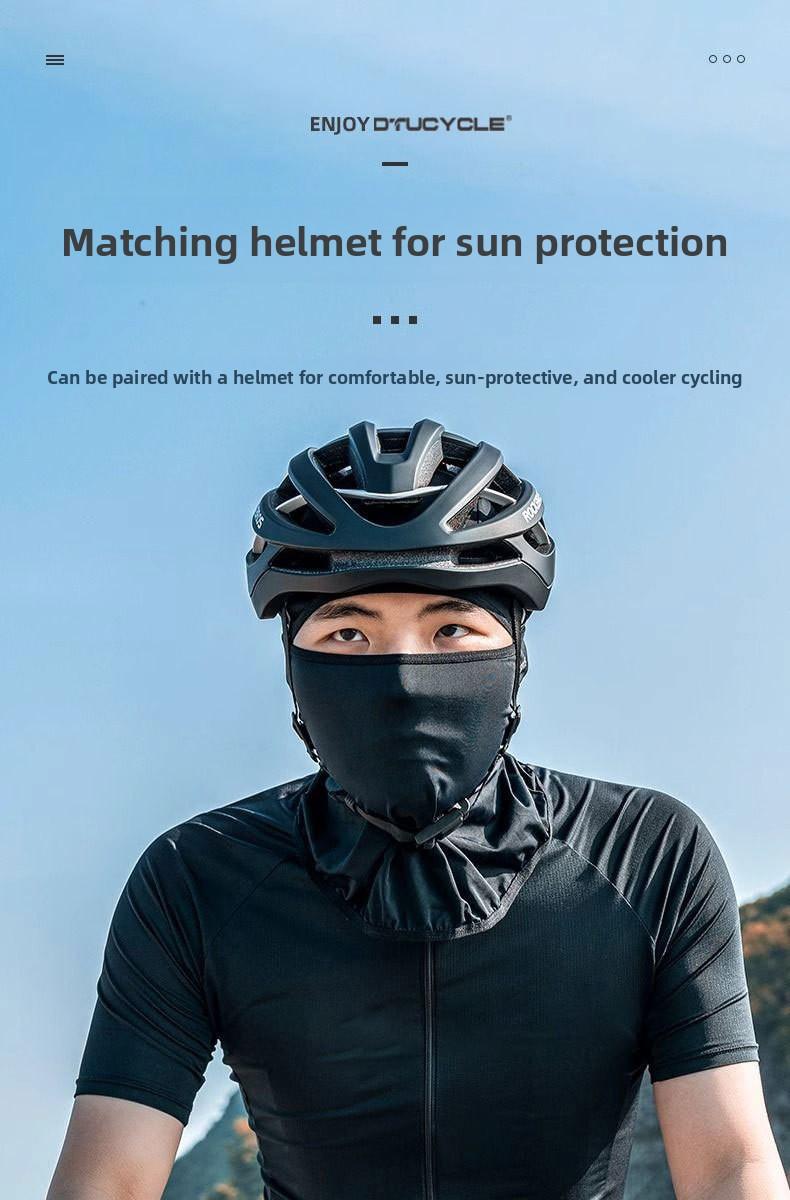 Cycling warm and wind-resistant headgear Ice silk skin-friendly and breathable forehead and neck integrated sunscreen mask Motorcycle liner headgear