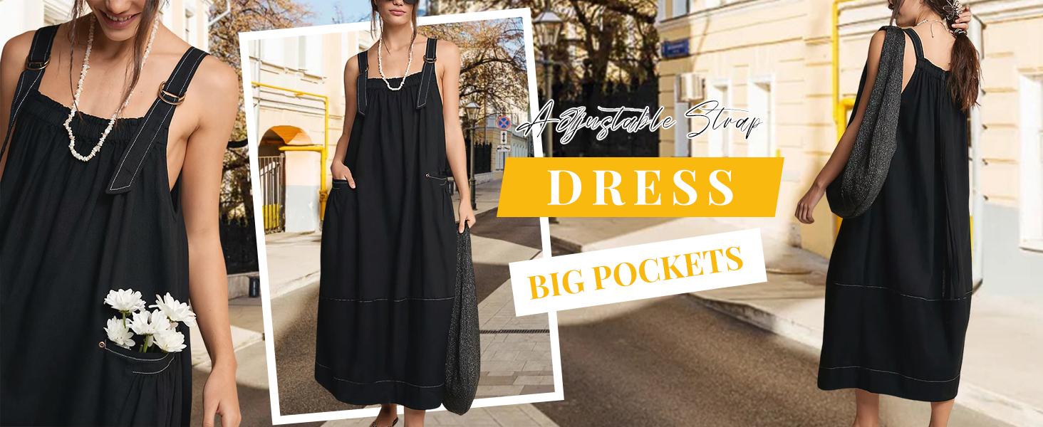 Yeokou Women's Barrel Midi Dress Sleeveless Strappy Maxi Dress with Big Pockets & Adjustable Straps Minimalist Basic Casual Fall Dress,summerwins,summeroutfits,vacationoutfits,beachoutfits Yeokou Women's Barrel Midi Dress Sleeveless Strappy Maxi Dress with Big Pockets & Adjustable Straps Minimalist Basic Casual Fall Dress,summerwins,summeroutfits,vacationoutfits,beachoutfits