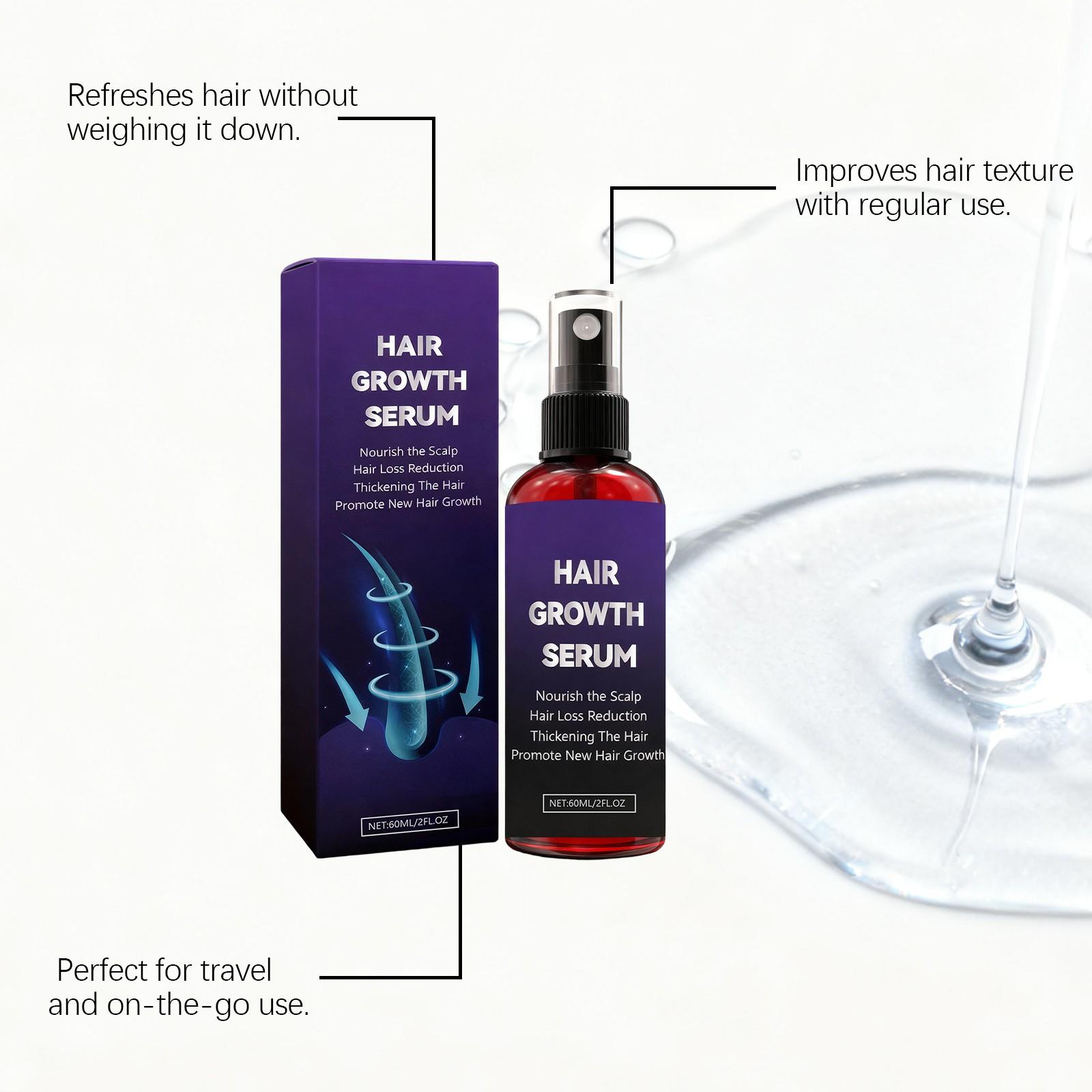 Rosemary Hair Essence Spray, Glossy Moisturizing Hair Care, Smooth and Voluminous, No-Rinse Nutrient Liquid Treatment