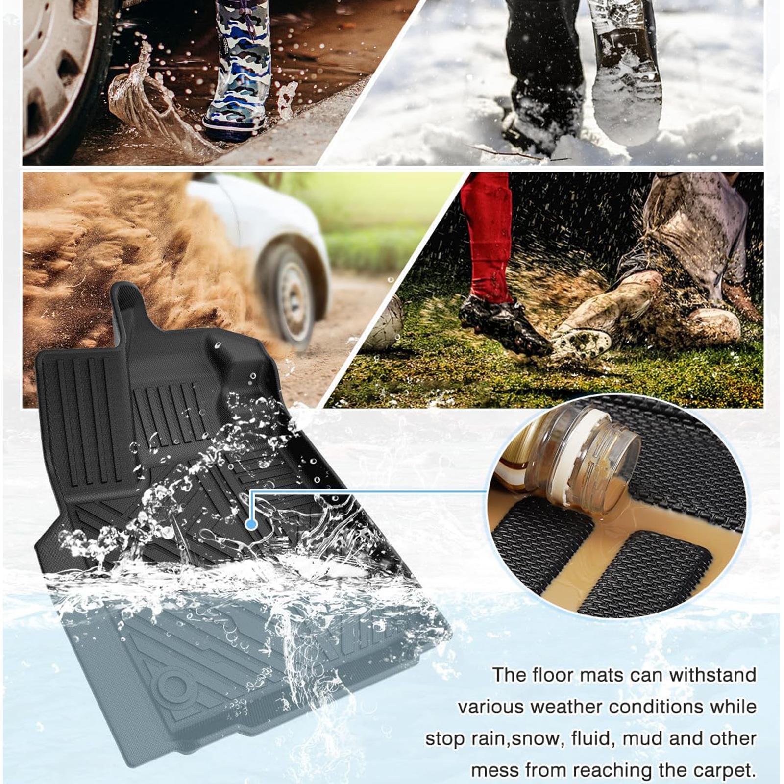 Canvcle Custom Fit Floor Mats & Trunk Mat for Jeep Compass 2017-2025 TPE Odorless All Weather Cargo Liners with Backrest Mat Anti-Slip Design Eco-Friendly Safe Materials Truck Accessories