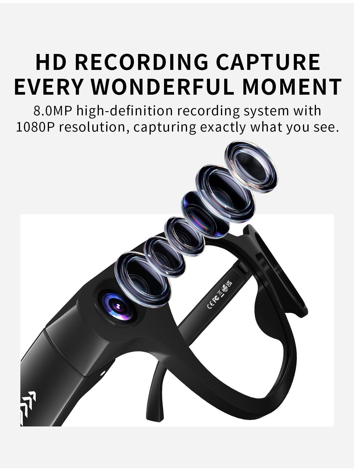 2026 AI Smart Glasses, 8MP Camera, 4GB Storage, Photo Video Audio, Ai Translation, Voice Control, Wireless Call, USB Data Transfer, Smart Camera Glasses, Camera Glasses, AI Glasses, Ai Smart Glasses With Camera, Wearable Tech Glasses