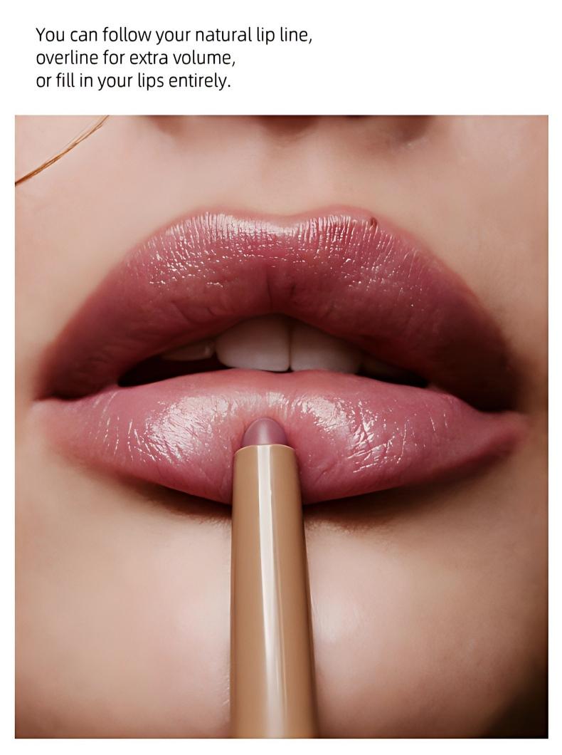 Matte Smooth Peptide Lip Liner, Nude Lipstick Dual-Use Pen, Neutral Tone, Sheglam Makeup Essential, Natural Lip Effect, Daily Use