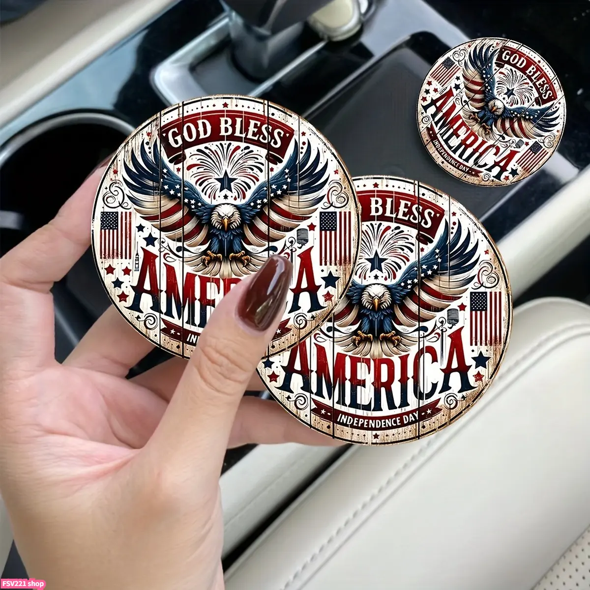 Universal Car Cup Coasters 2 Pack, Skull Skeleton Print Absorbent Non‑Slip Cup Holder Inserts, Gothic Auto Interior Decoration for Car SUV Truck