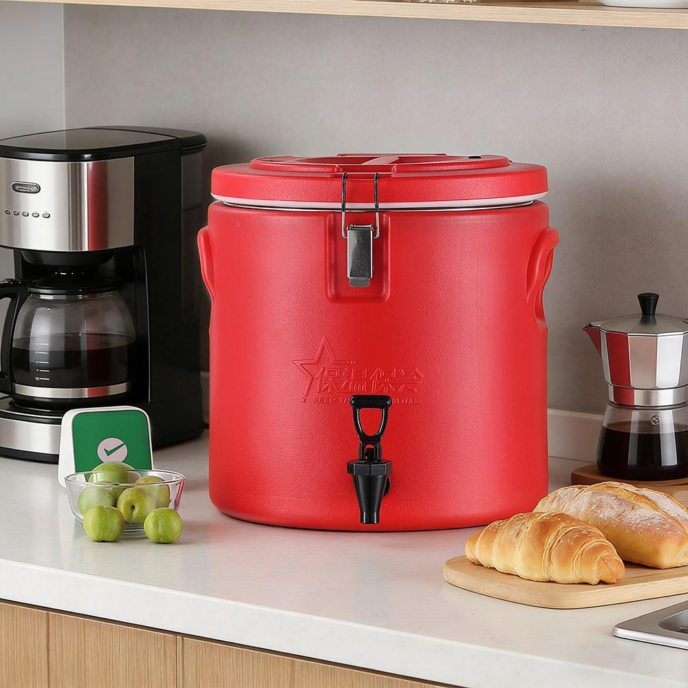 Multi-Functional Insulated Bucket, Lock-Closure Seal, Stainless Steel Inner Tank, Large Capacity Rice Porridge Soup Soybean Milk Container