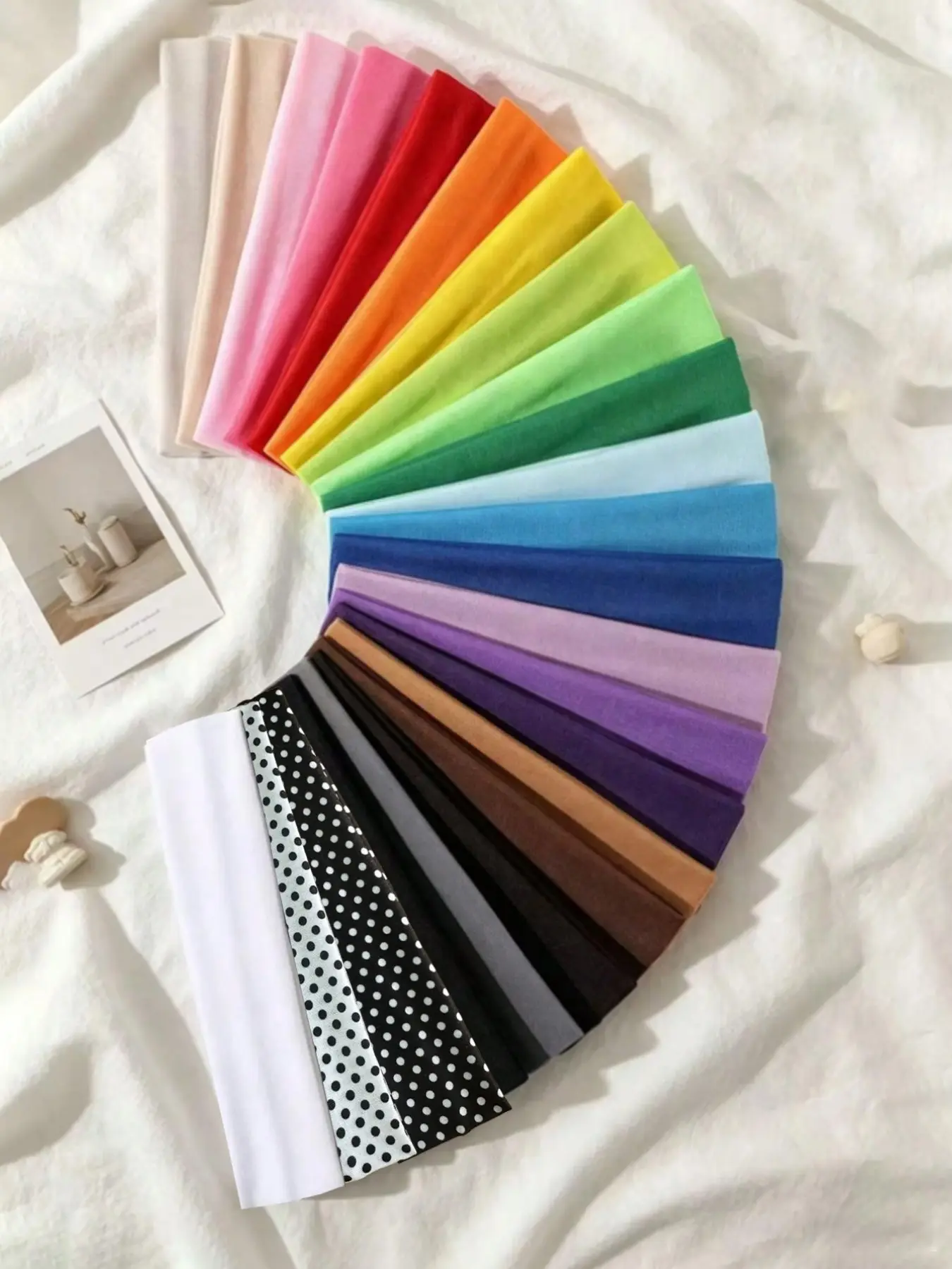 24pcs Multicolor Thin Sport Headbands for Women, Anti-Slip Sweat-Proof Running Yoga Bands, Elastic Plain Design, All Seasons