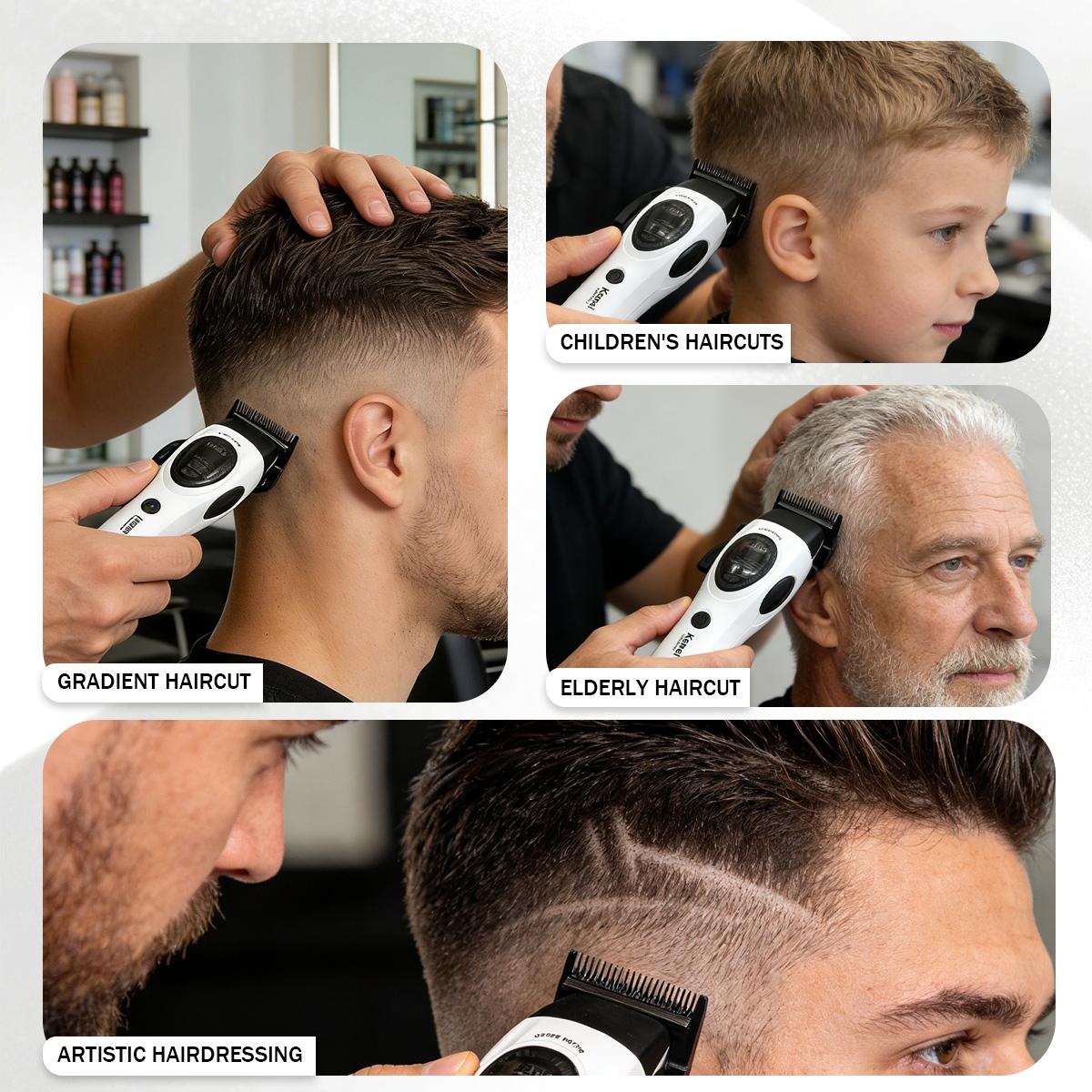 Kemei Professional Clippers SPACE blades Rechargeable Hair Trimmers External Rotor 10000RPM Adjustable Clipper For Man KM-1423