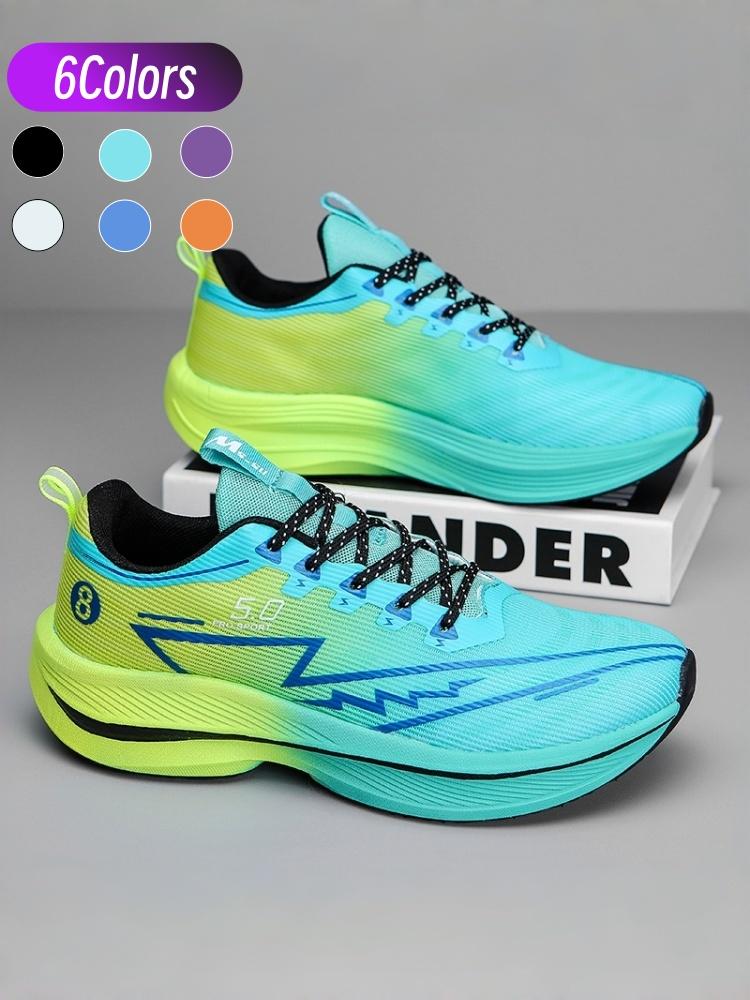 6-Color Trendy Fashion Running Shoes, Unique Gradient Print, Foot-protecting Supercritical Foam Cushion, Breathable Anti-slip Mesh for Physical Test, Fashionable Running Shoes, Cushioned Running Shoes