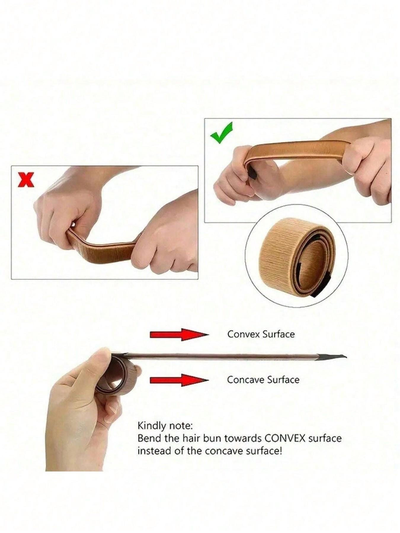 Minimalist Bun Maker Crown Styler Twisted Updo French Curls Magic Hair Bun Maker Fast & Easy Magic Bun Shaper For Woman Girl Ladies，Hair Bun Maker, Easy Fast Snap Roll Hair Nets Magic Buns Tool, Donut Curler Roller Dish Headbands