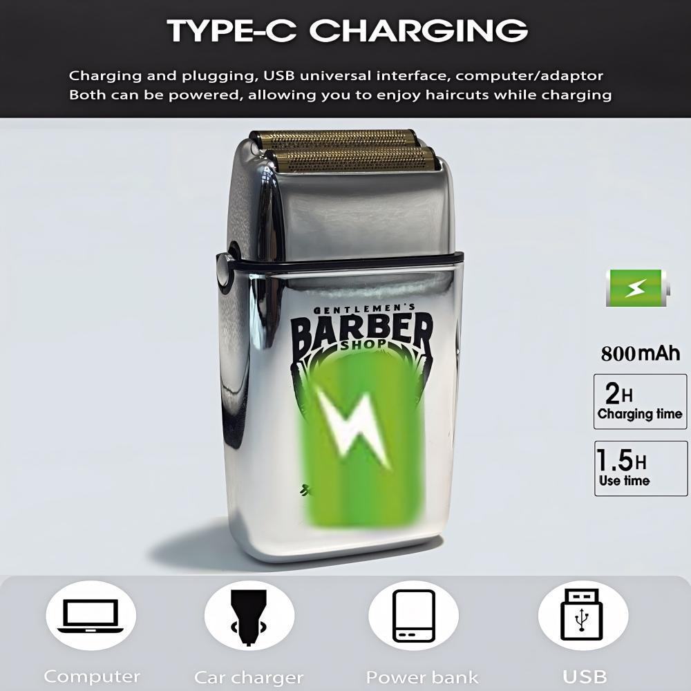 2 in 1 Electric Foil & Bald Shavers, 1 Box Rechargeable Men's Beard Shaver, Portable Reciprocating Razor Blade & Pop-Up Beard Trimmer for Home & Travel, Cordless Portable Shaver