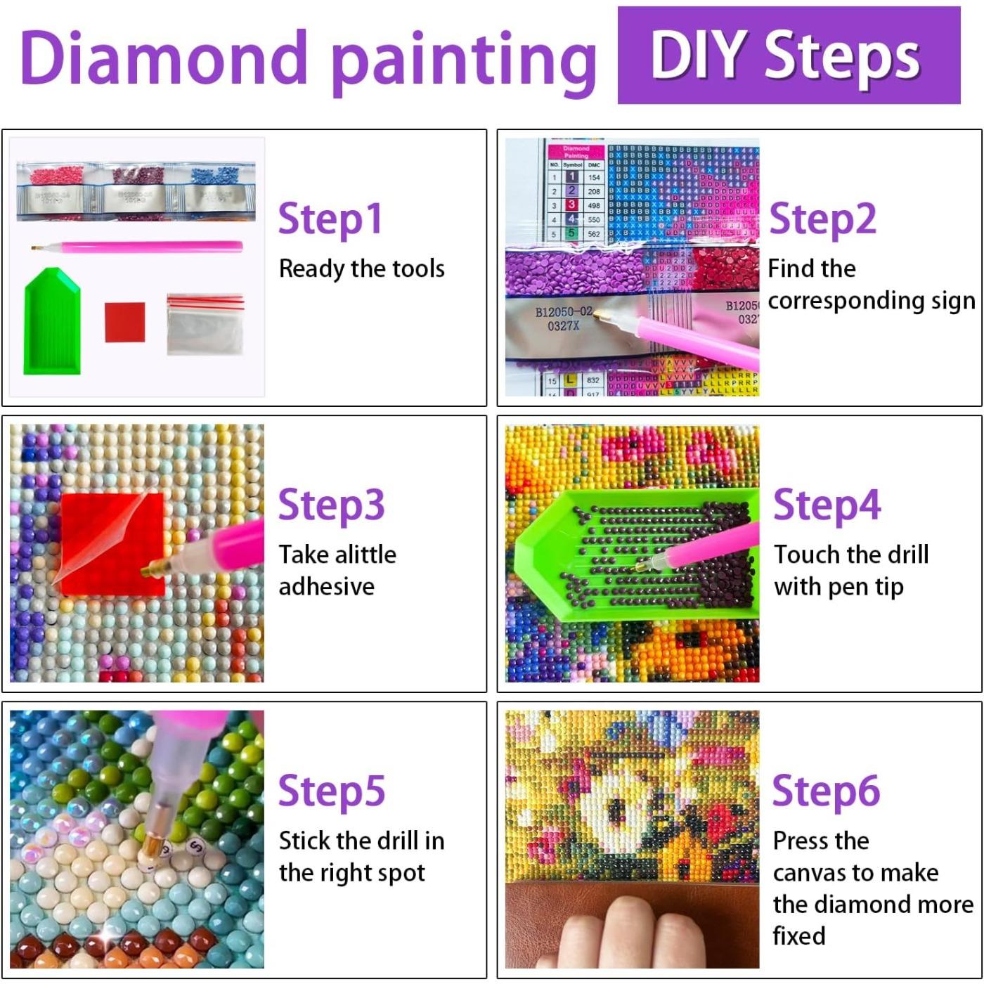 A set of 2D flat frameless handmade DIY diamond painting kit - dreamy starry sky rainbow bear theme with colorful diamonds and heart patterns, ideal for home wall decor and craft enthusiasts to create and enjoy.