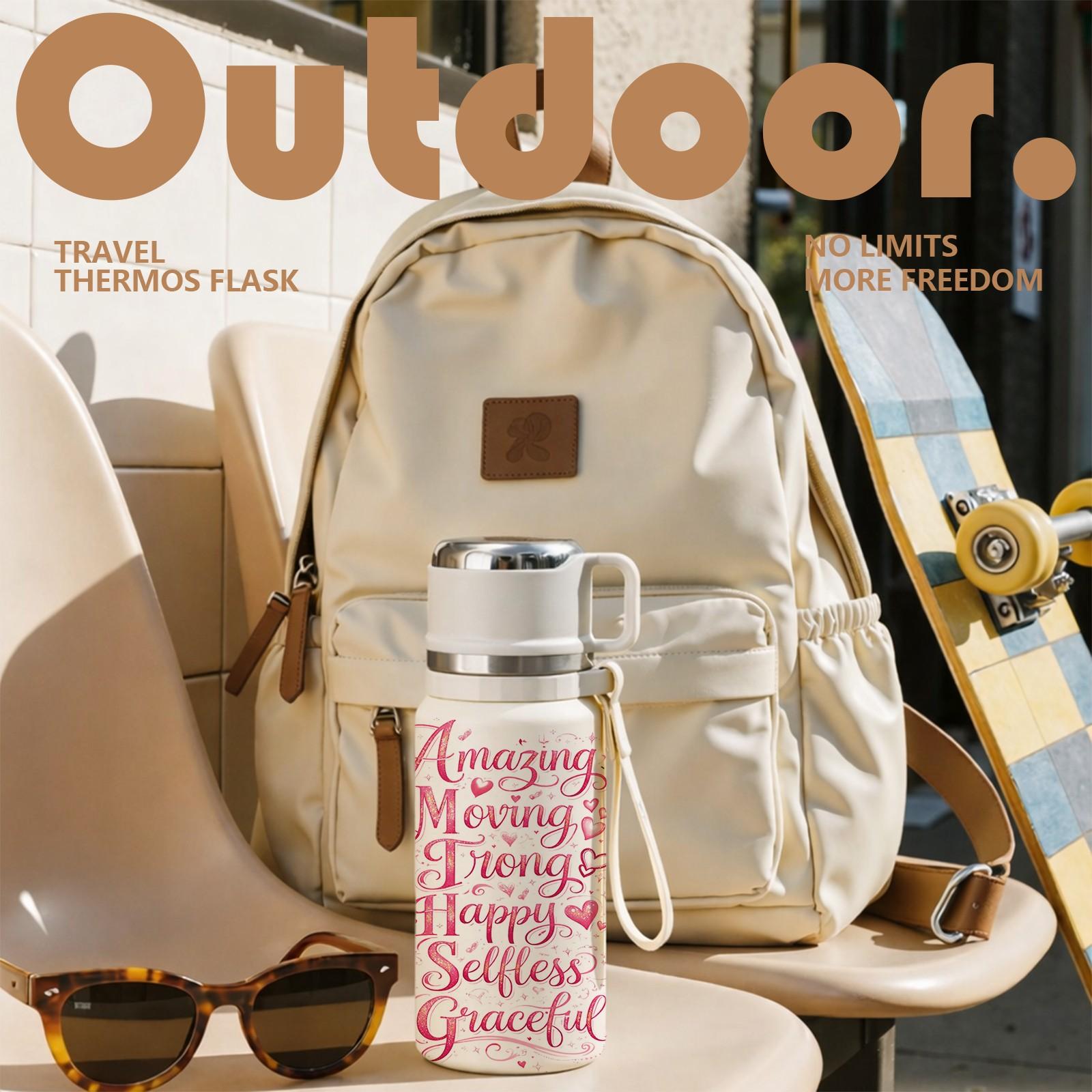 1 Pc 20oz Insulated Mug, 316 Stainless Steel Vacuum Cup, Double Wall Skinny Tumbler, Keeps Hot 12h Cold 24h, Leak Proof Portable Handle Lid, Butterfly Garden Design, Mother’s Day Gift for Mom Women Wife, Thermal Mug for Coffee Tea Drinks