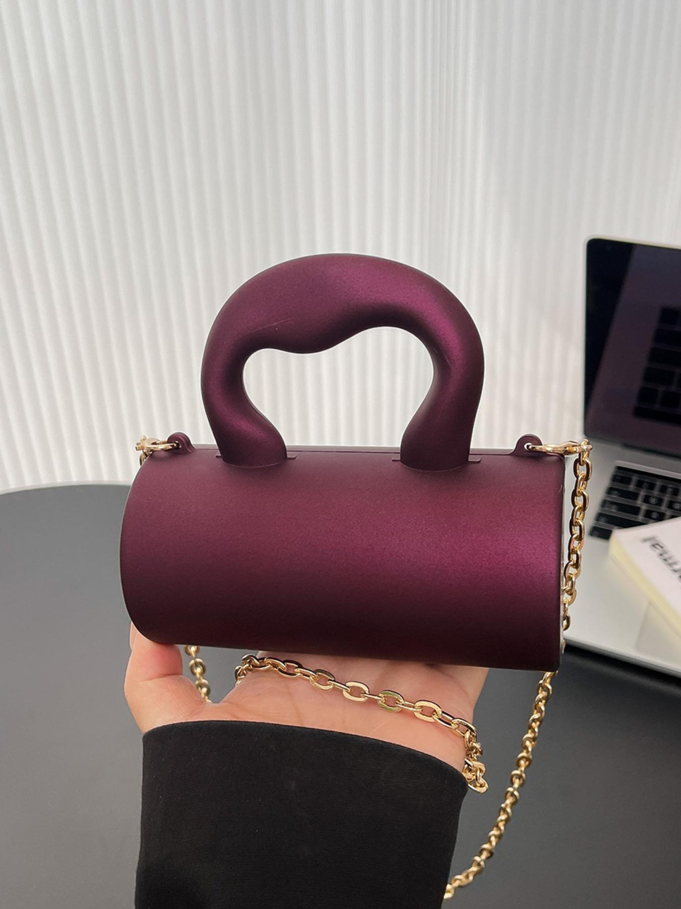 Acrylic Plain Magnetic Closure Mini Evening Bag, Fashion Chain Handbag Crossbody Clutch for Women, Perfect for Parties and Dates