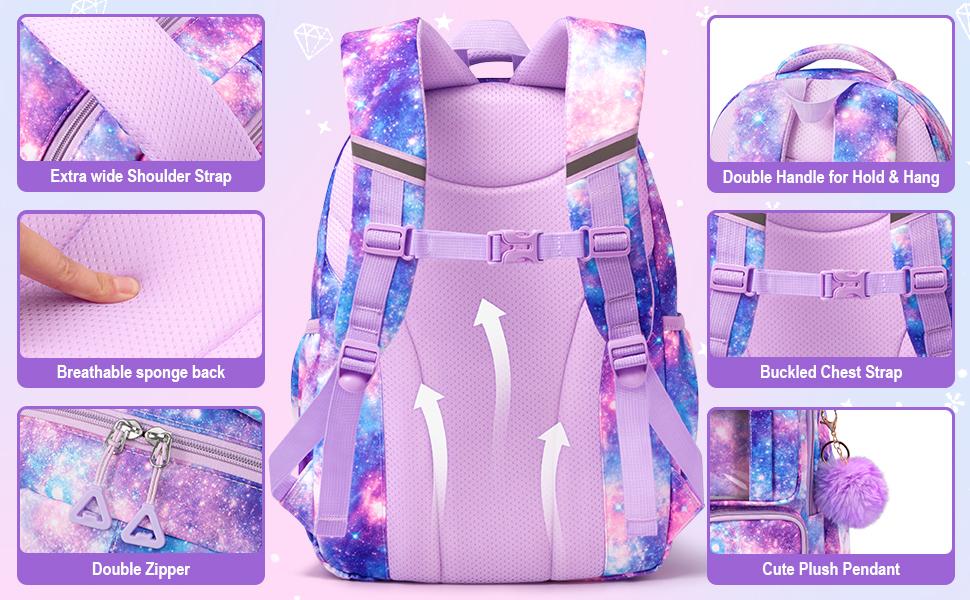 Fimibuke 3Pcs Transparent School Backpack Set, Waterproof Clean Backpack with Lunch Bag & Pencil Bag for School Girls Boys