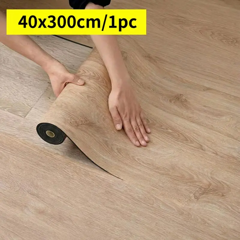 40x300cm Self-Adhesive Floor Sticker, Thick Anti-Slip Durable Plastic, Directly Lay on Concrete, Bedroom Home Renovation, One-Time Use