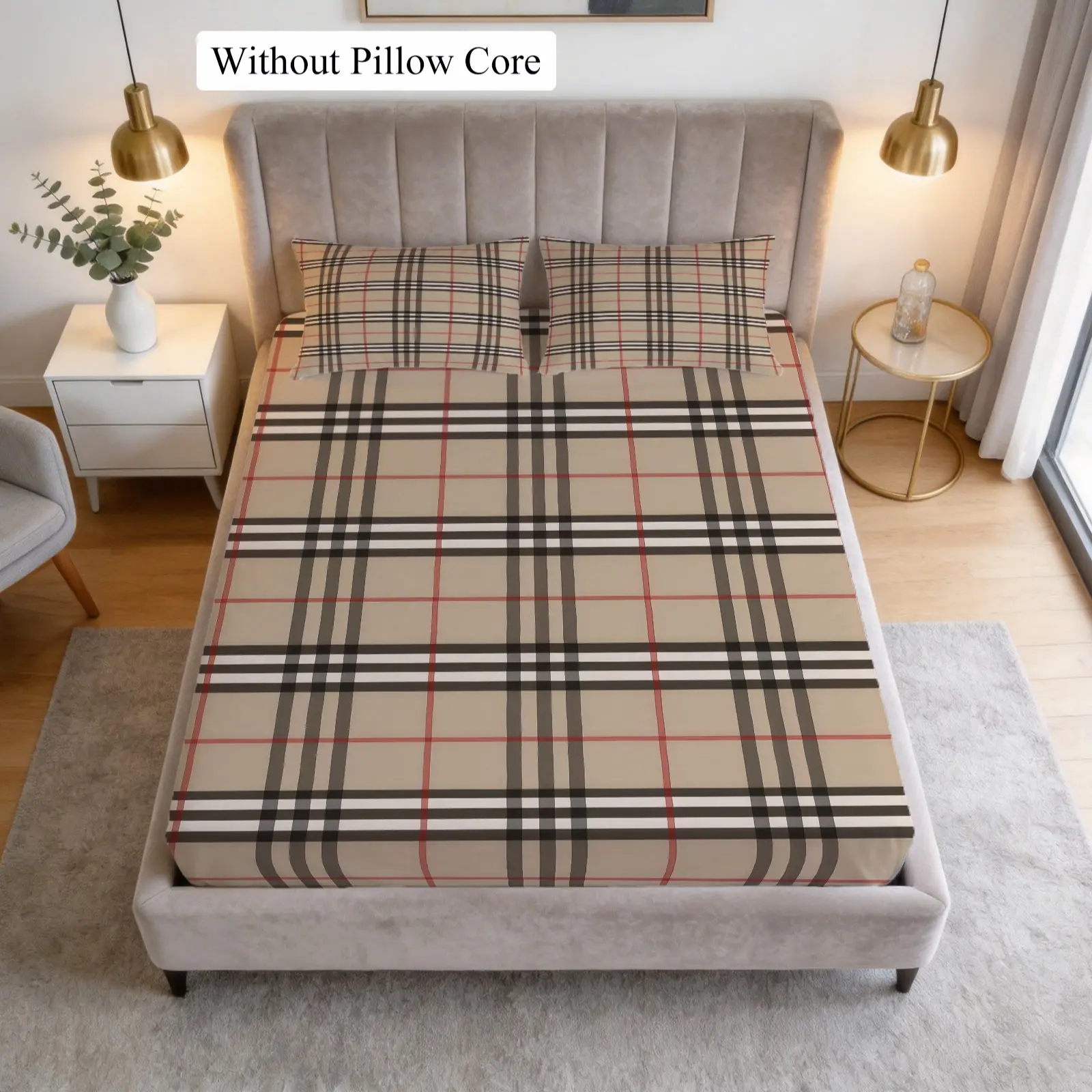 Classic Plaid Printed Pattern Bed Sheet Set, Bedding Decoration, 1 Bed Sheet With 2 Pillowcases (Excluding Pillow Core), Suitable For Teenage And Adult Bedrooms, Suitable As Decoration And Gift