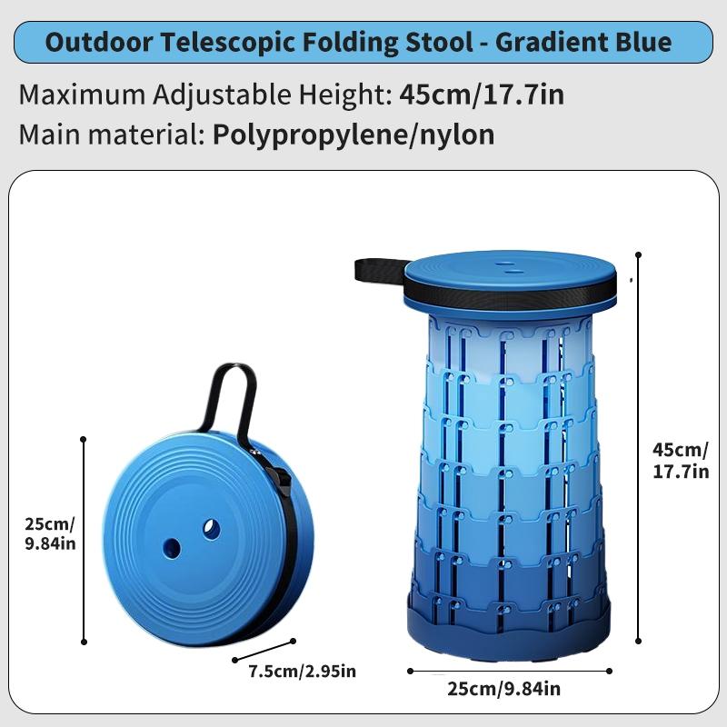 Upgrade Outdoor Expandable Folding Stool with Handle, Portable Outdoor Chair, Durable Lightweight, Holds Up to 400 Lbs, Portable Design for Camping Fishing Sketching Hiking BBQ