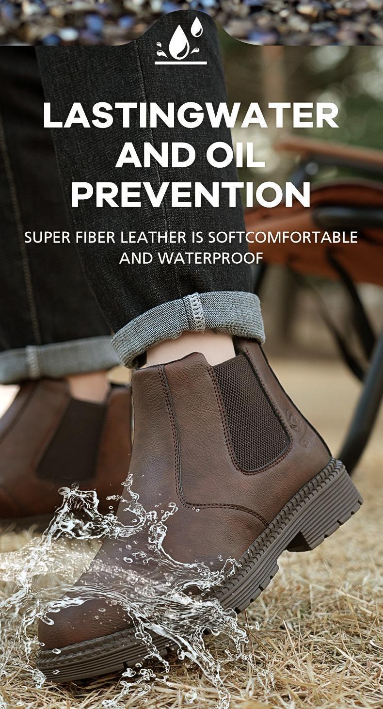 Comfort Safety Shoes Unisex, Waterproof Anti Slip Chef Work Shoes, Puncture Resistant Sole and Breathable Upper for Construction, Yard Work and Workshop Use