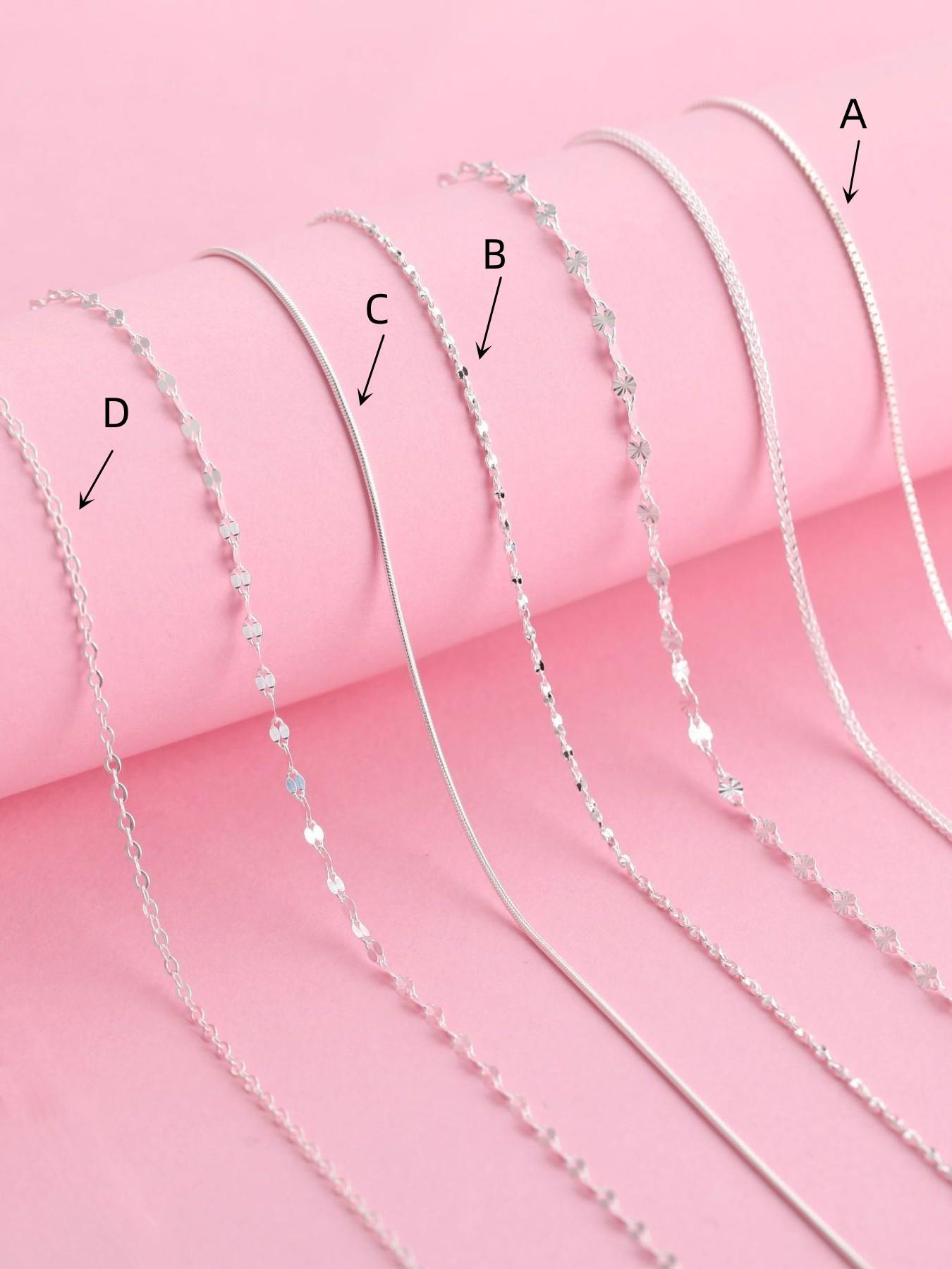 925 Sterling Silver Women's Simple Fashion Chain Necklace, Classic Series Necklace, Fashion Jewelry Accessories for Women As Gift, Minimalist Necklace