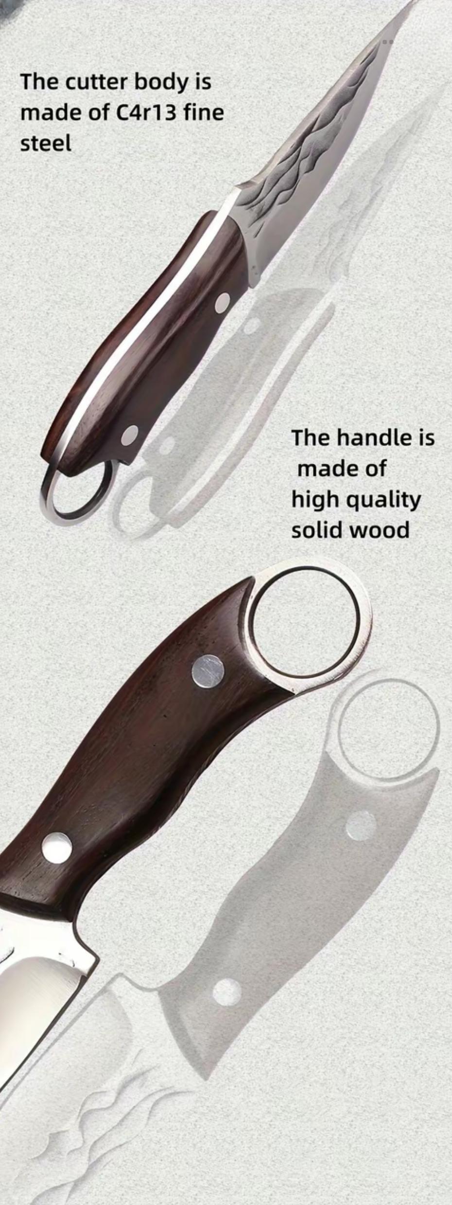 Viking - style Japanese Chef's Kitchen Meat Cleaver / Butcher Boning Knife (with Sheath) Kitchen meat cleaver / butcher knife,boning knife,hand-forged meat cutting knife,multi-functional and portable,suitable for home kitchens, Blade