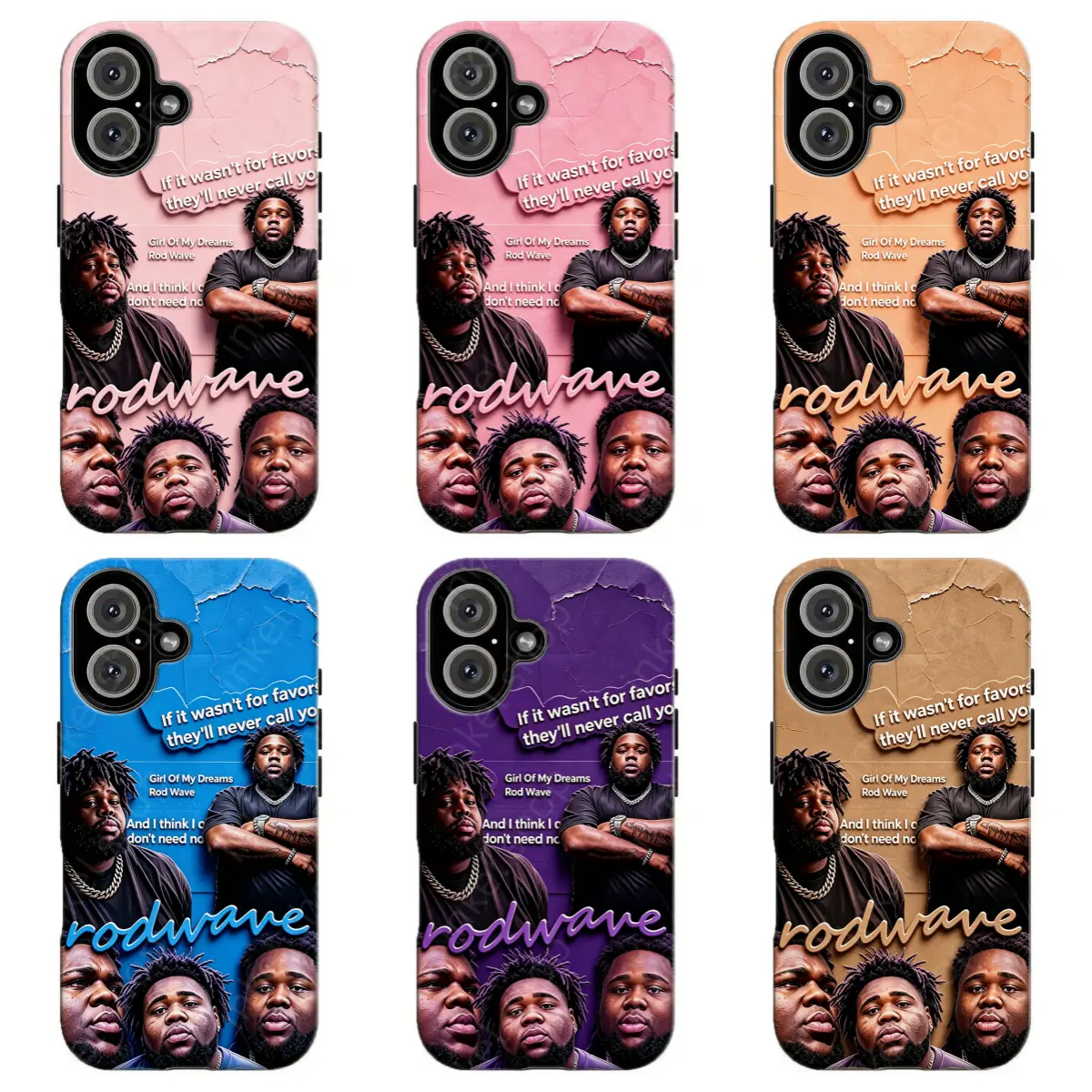 Vintage R0d Wave Collage Phone Case|Cracked Texture Multicolor Aesthetic Protective Phone Case for Music Fans For iPhone 17 Pro Max 16 15 14 13 12 11 for Samsung S21 S22 S23 S24 S25 S26 Phone Case