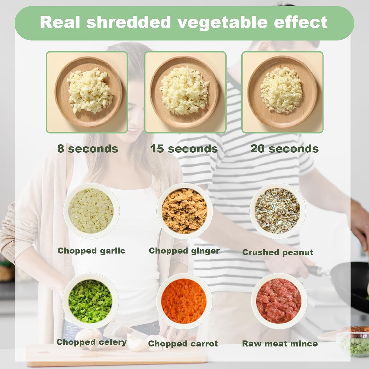 Multifunctional Portable Vegetable Processor, Electric 4-In-1 Chopper Set, Rechargeable, Ideal for Garlic, Peppers, Celery, Meat