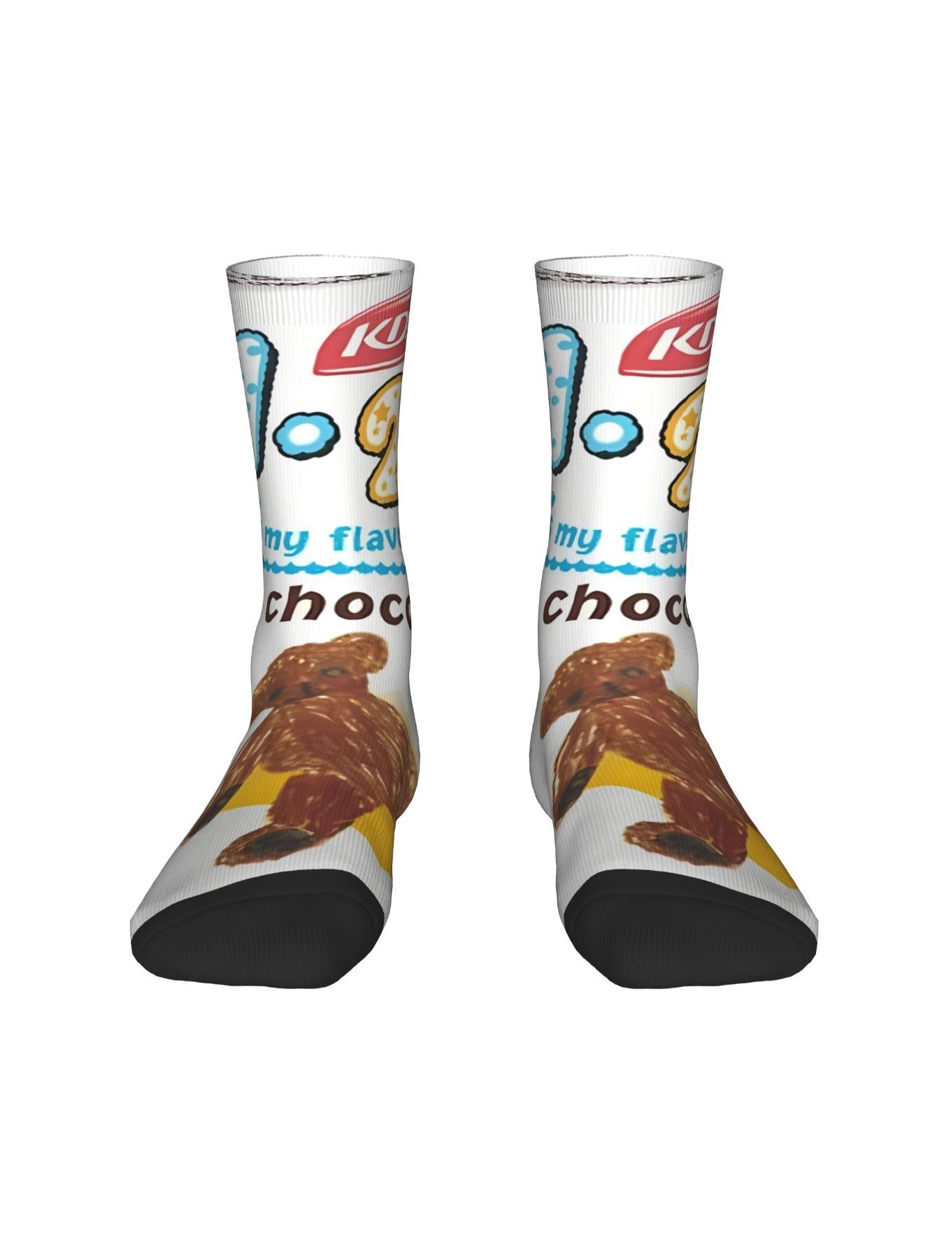1 Pair Funny Crazy Sock for Men Kdd Hip Hop Harajuku Happy Quality Pattern Printed Crew compression Sock Casual Gift