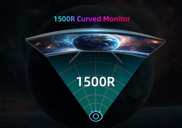 KTC 32'' 1920*1080p@240Hz HVA Curved 1500R Gaming Monitor, 125% sRGB Color Coverage, 1ms response time, Freesync/G-sync HDR10,HDMI/DP/USB Ports VESA,Tilt Adjustable,Black, H32S17F