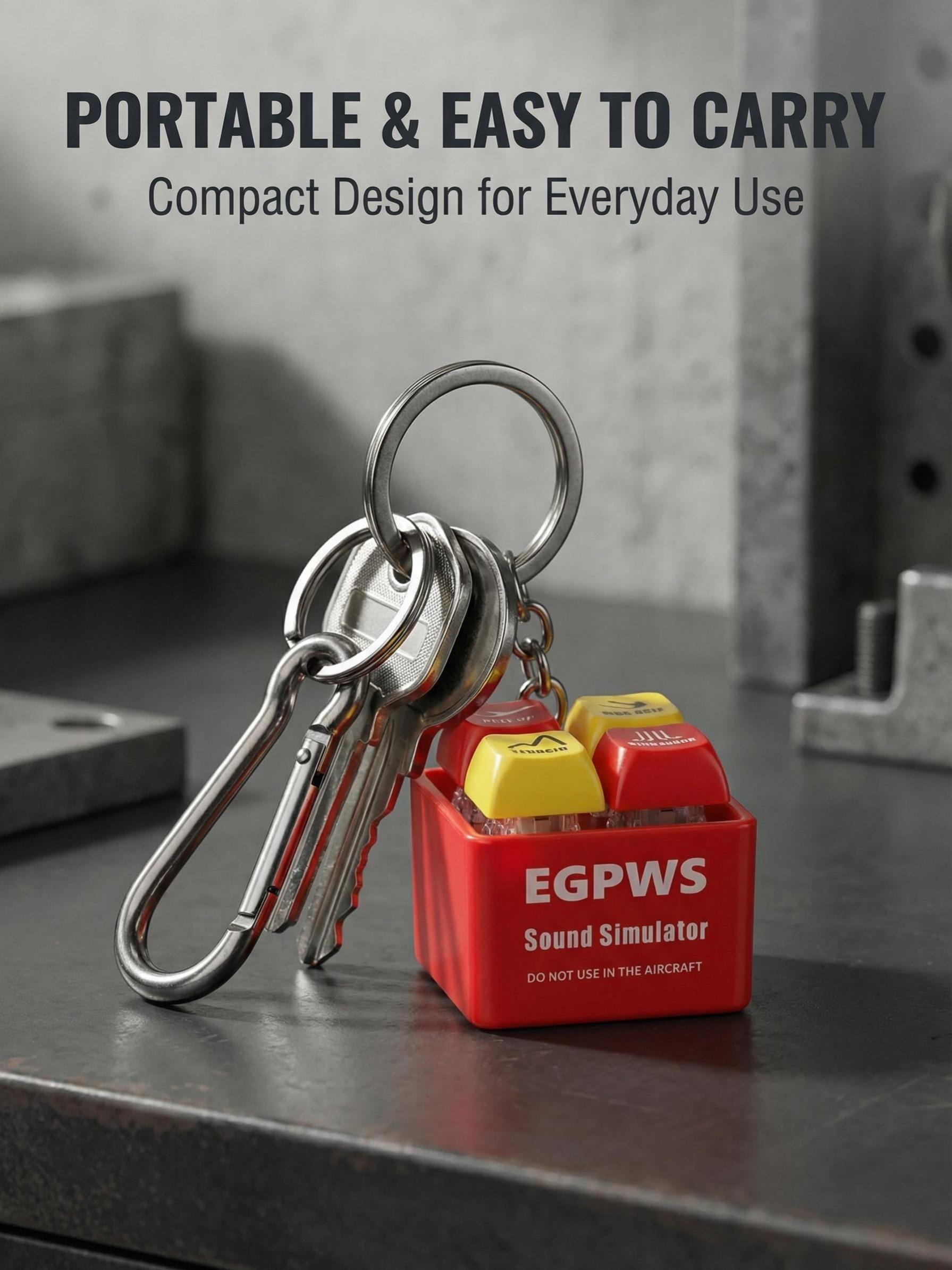 1pc Pilot Alert Keychain, Crew Safety Pendant, Aviation Sound Simulator, LED Warning Light, for Backpack, Wallet, Travel Gear, Gift