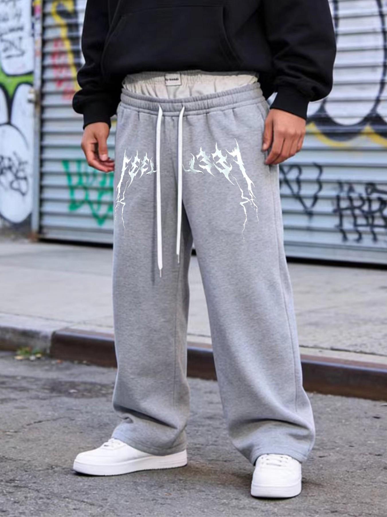 Men's Summer Casual Long Pants, Streetwear Trendy Fake Two-Piece Design, Comfortable and Stylish, Perfect for Daily Wear