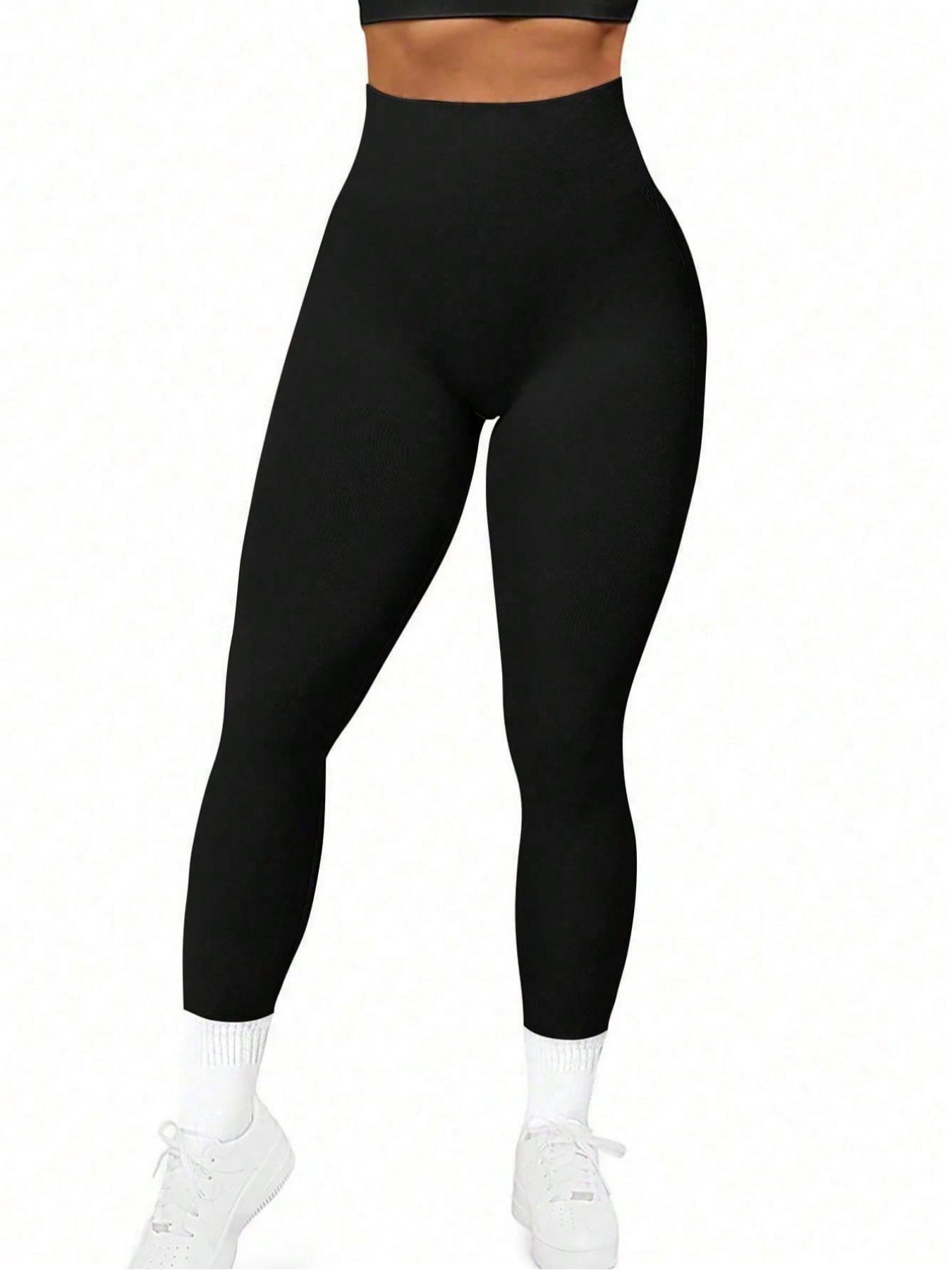Women's Solid Color High Waist Sports Leggings, Breathable Comfortable Skinny Pants, Ladies Sportswear for Yoga Gym Workout Women's Solid Color High Waist Sports Leggings, Breathable Comfortable Skinny Pants, Ladies Sportswear for Yoga Gym Workout