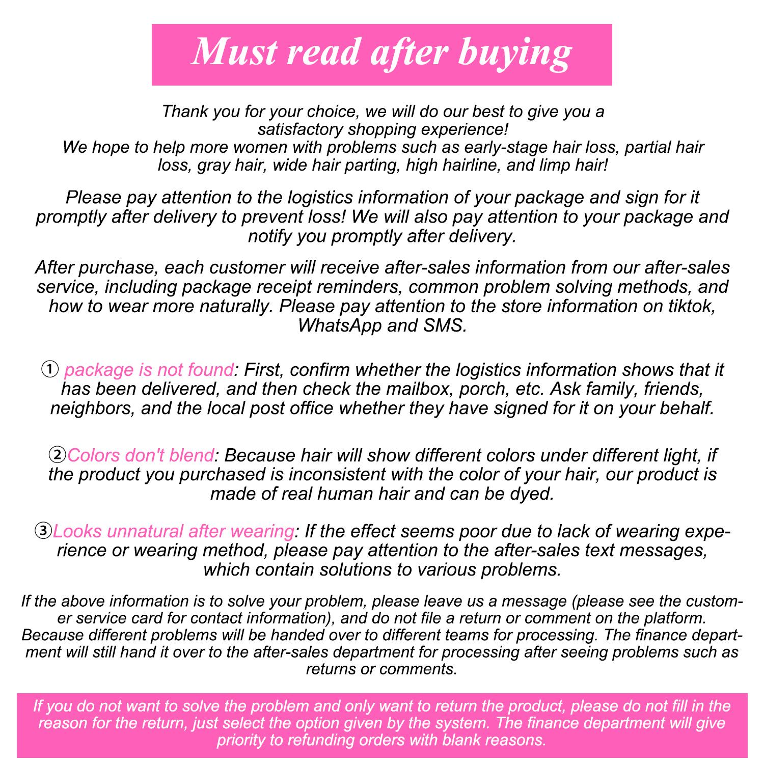 【Don't Buy, Free Gift-Style recommendation service】For the color and size selection of hair topper, for the uncertain buyers, you can contact customer service to help choose the right style.【 can directly contact customer service or homepage after-sales】