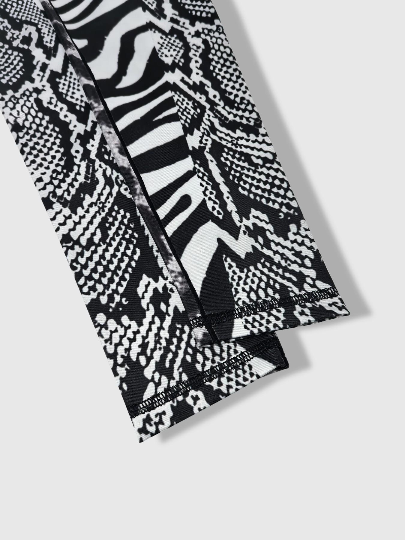 Women's Casual Sporty Yoga Pants, High Waist Butt Lifting Tight Fit, Leopard Snake Zebra Patchwork Printed Sports Leggings