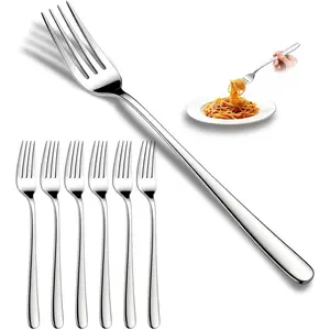 Dinner Forks, Premium 18/10 Stainless Steel Silverware Forks, 6-Piece Set - Classic & Modern Design Flatware Forks, Dishwasher Safe for Home & Restaurant Use