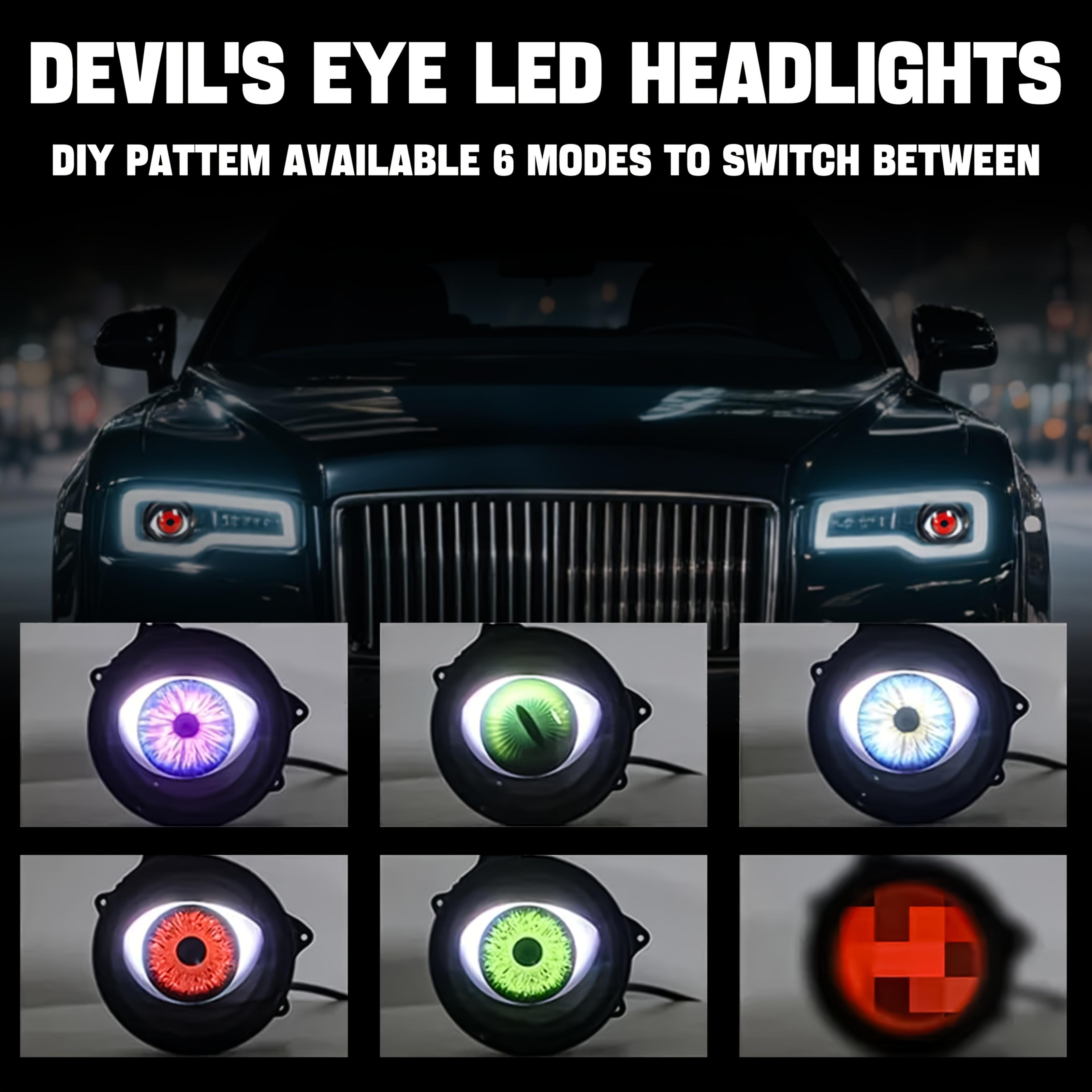 Devil Eye LED Car Light Dynamic Eagle Eye Headlamp 0-49W for Motorcycle & Car Mods 1PC 2PCS Easy Installation Multiple Color Options Headlight Vented Dual Headlights