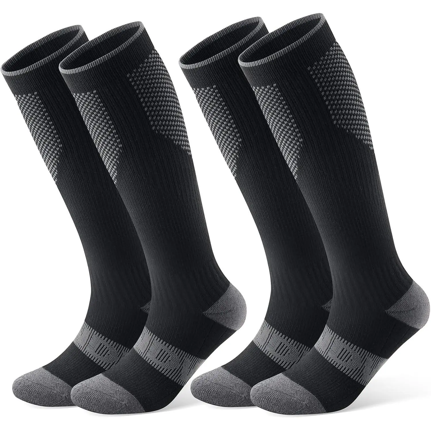 Merino Wool Ski Socks, 2 Pairs Thermal Knee-high Snowboarding Snow Winter Warm Socks for Men Women