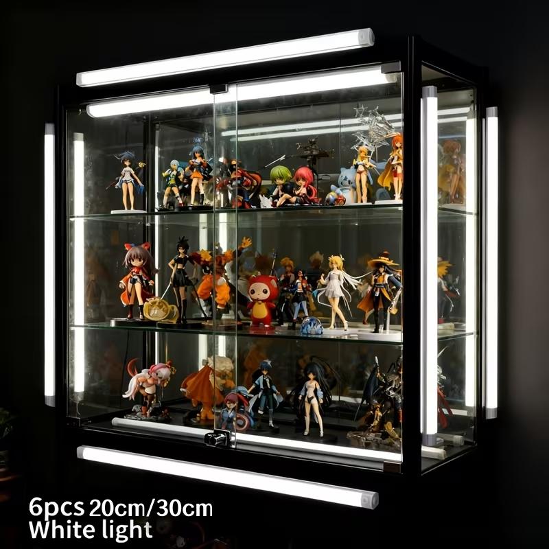 New 6pcs LED Sensor Lights, Rechargeable, with Motion Sensor, Wall-Mounted Light Strips, Adjustable Brightness, Indoor Night Lights, Suitable for Cabinets, Dormitory Study Lighting, Applicable for Home, Bedroom, Stairs, Office, Kitchen