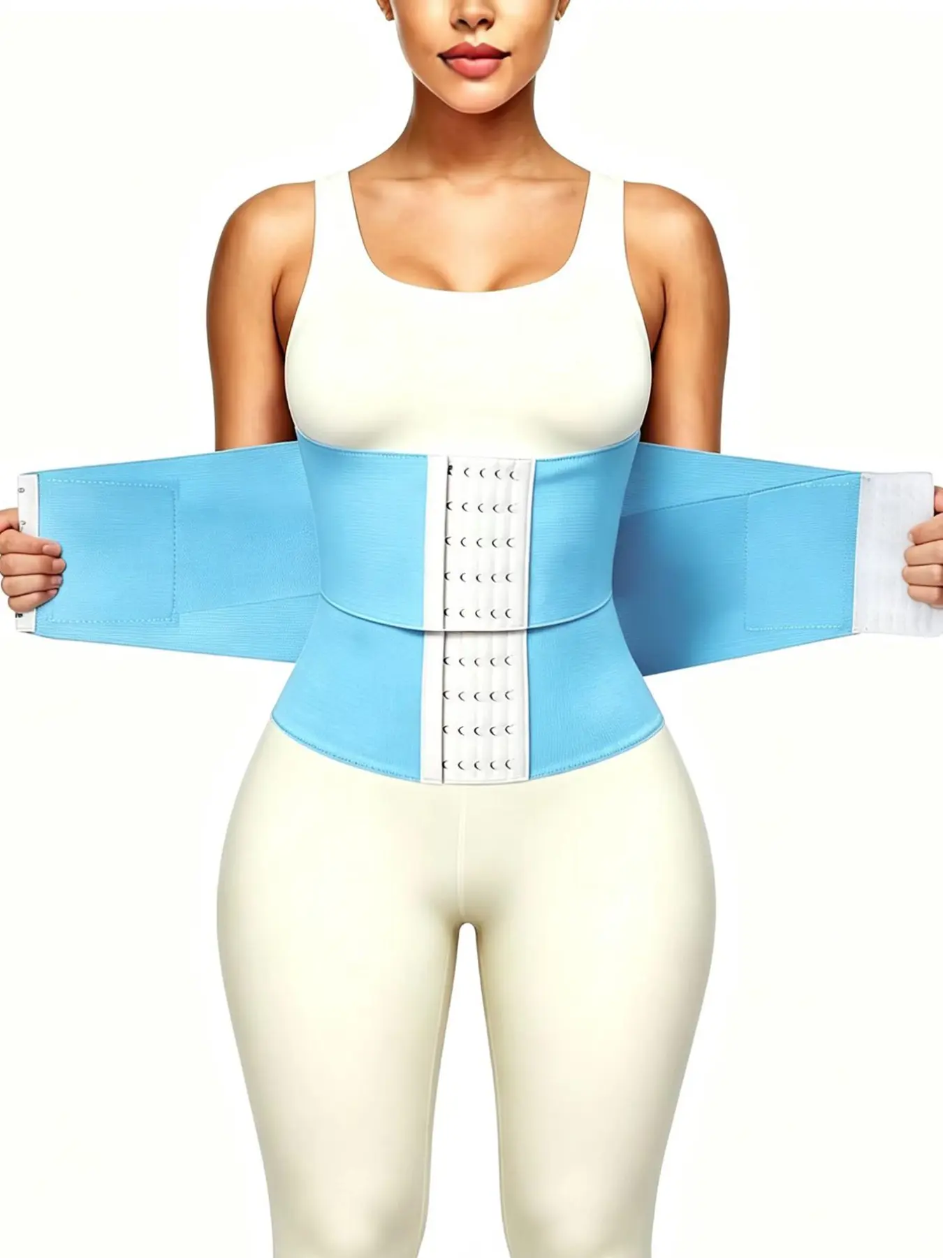 Waist Trainer Belt, Fitness Shapewear Belt, Adjustable Full Elastic Waistband with 6 Buckles, Abdominal Control, Waist Shaper for Fitness and Training