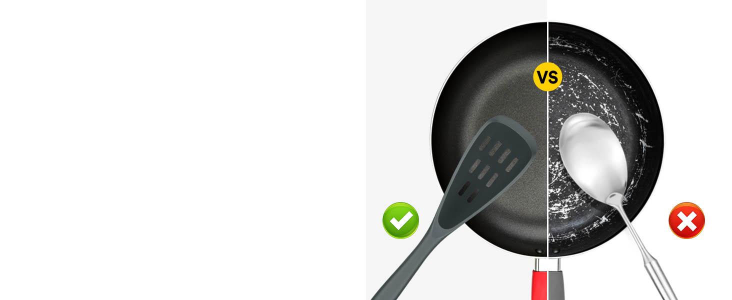 Pack of 2 Cooking for Non Stick, Multifunction Spatula Spoon BPA-Free, One-Piece, Suitable for Scooping, Scraping, Serving and Mixing(GRAY)