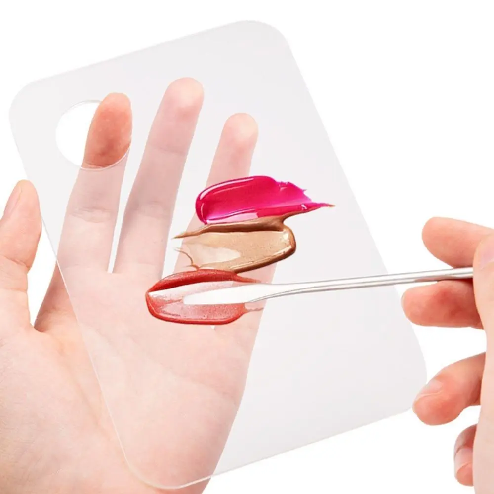 Clear Acrylic Makeup Palette - 11.8*10.1cm Smooth Salon-Grade Mixing Tray, Nail Art & At-Home Makeup Must-Have for Foundation, Polish Mixing, Wipe-Clean DIY Cosmetics