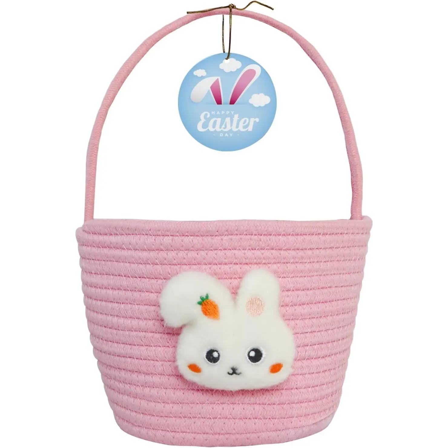 Easter Basket, Easter Baskets for Kids, Baby Easter Basket with Handle, Empty Bunny Egg Basket, Easter Baskets for Boys, Girls, Toddler, Babies, Infant Easter gifts basket Personalized