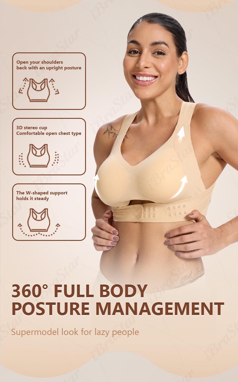 【Postural correction】Gym Clothes,Soft Breathable Non-removable Moulded Cups Bra for Women,Yoga Gym Activewear,Yoga Wear Fitness,Sportswear, Workout Bras for Daily Wear, Fitness Training Clothes Beige Wireless Full Coverage Bra clothes