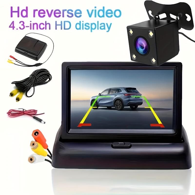 10.92cm Folding Monitor Ultra Clear HD Car Rearview Display 4LED Backup Camera Monitor Universal Kit with Wide Angle Viewing Reversing Parking SUV Pickup Camper Tractor,  Rearview System, Sleek Monitor, Portable Screen, Sturdy Mounting, Backup Camera