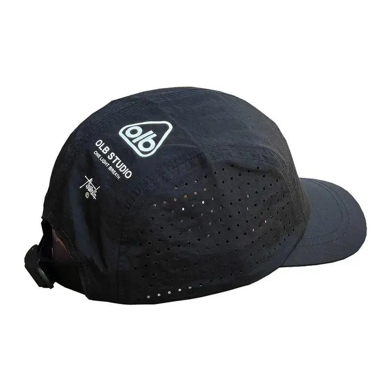 Unisex 5-Panel Graphic Print Running Cap - Laser Perforated Ventilation, Quick-Dry, Breathable, Lightweight, Packable, Sweat-Wicking Polyester Blend, 1 Size Fits Most for Outdoor Sports, Trail Running, One Size Fits Most