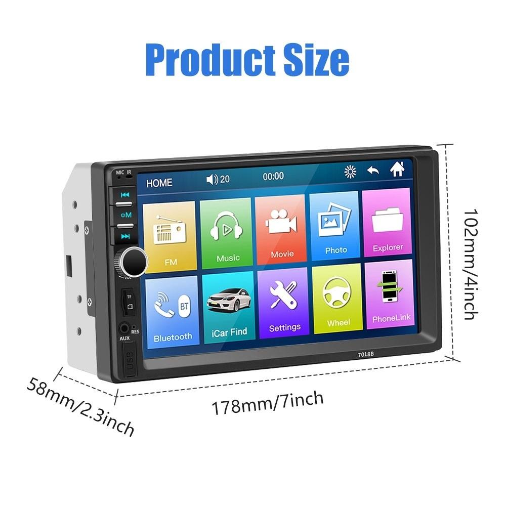 Universal Dual Spindle 7 Inch Car Dashboard Screen, Car Audio, Phone Connectivity, Bluetooth-compatible Casting, Fm Radio, USB Port, Abs Material, Car Media Player, Car Video Players